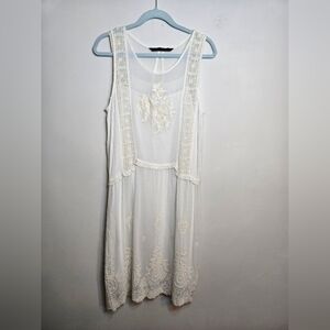 Elegant Whitish Cream Embroidered Dress